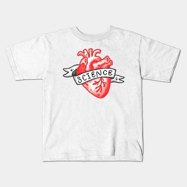 Science Heart. I love science. Kids T-Shirt by labstud